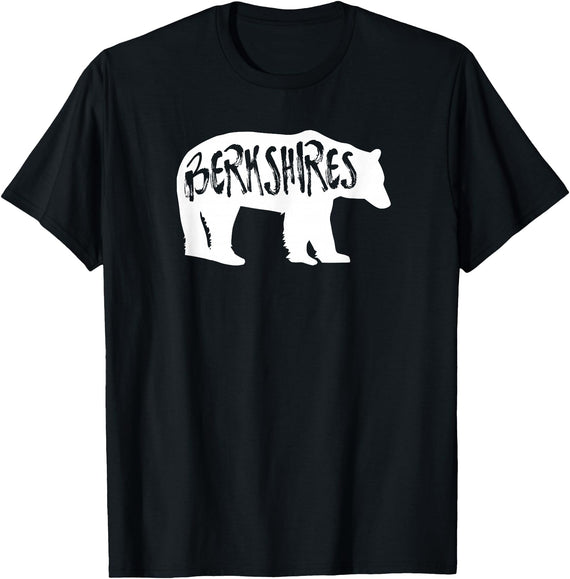 Esskay Designs Berkshires Massachusetts Tees Berkshires Bear T-Shirt - Black