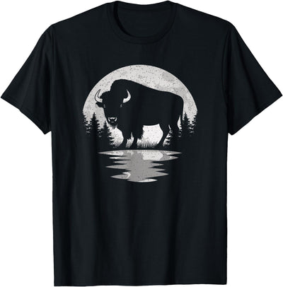 Cow Balari Bison Lover Moon Vintage Buffalo Kids T-Shirt