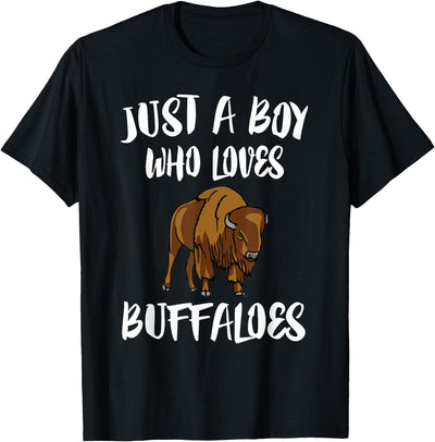 Cow Just a Boy Who Loves Buffaloes Animal T-Shirt