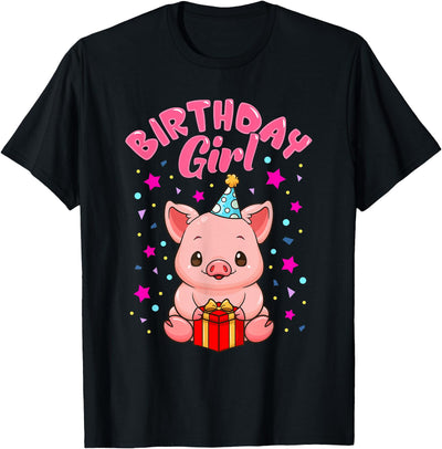 Pig Birthday Girl Piggy Party Gift Women T-Shirt