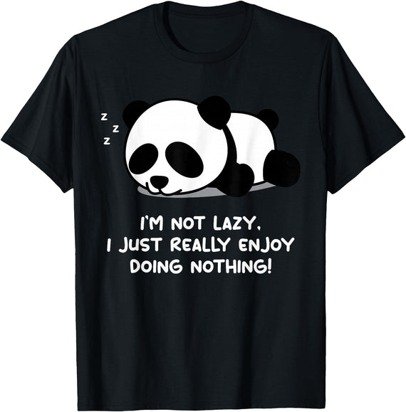 Sleeping Panda Design Panda Bear Lover Design for Lazy Person | Sleeping Panda T-Shirt - Black
