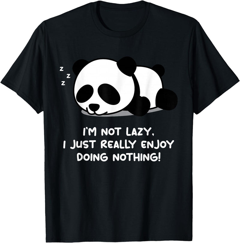 Sleeping Panda Design Panda Bear Lover Design for Lazy Person | Sleeping Panda T-Shirt - Black