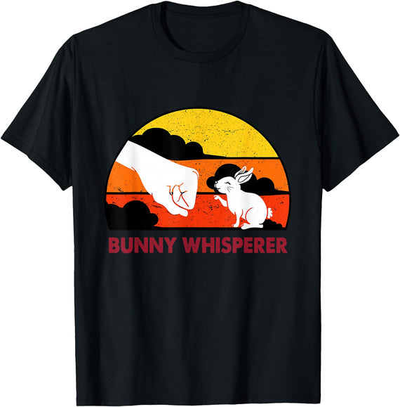Hasenflüsterer Rabbit Dad Father Rabbit Whisperer T-Shirt in Black