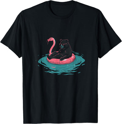 Summer Splash Flamingo Float Gay Bear T-Shirt