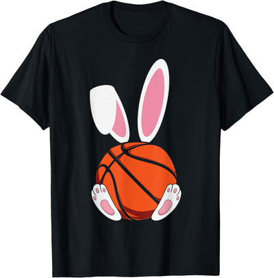 Bunny Ears and Paws Holding Basketball T-Shirt