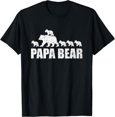 Papa Bear 5 Cubs Daddy Kids Papa 5 Kids T-Shirt