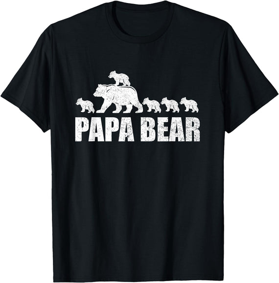 Papa Bear 5 Kids TShirt Papa Bear 5 Cubs Shirt Papa Bear 5 Cubs Shirt Daddy Bear 5 Kids TShirt Papa 5 Kids T-Shirt - Black