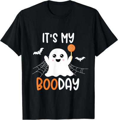 Happy BooDay Apparel by GBD Its My Boo Day Cute Halloween Birthday Ghost Boy Girl Kids T-Shirt