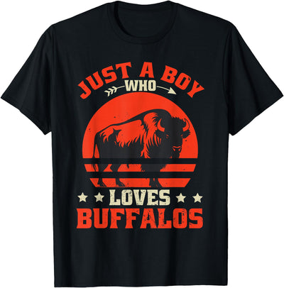 Cow Bison Lover Toddler Buffalo Retro Bison Buffalo Boy T-Shirt