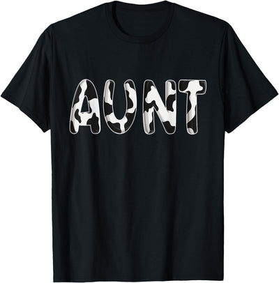 Cow Aunt Birthday Family Matching Mothers Day Boy Girl Farm T-Shirt