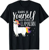 Llamacorn Clothing Always be a Llamacorn T Shirt | Fantasy Magic Llama Unicorn T-Shirt - Black