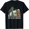 Forest Animals Designs Brown Bear Animal Watercolor Nature Lover Alphabet Letter B T-Shirt - Black
