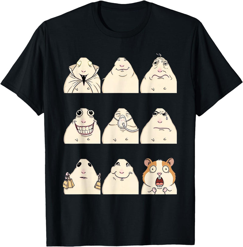 Hamster Reaction Meme Kids Boys Girls Men and Women T-Shirt - Black