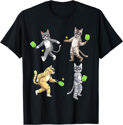 Malpickleballtha Cats Playing Pickleball T-Shirt