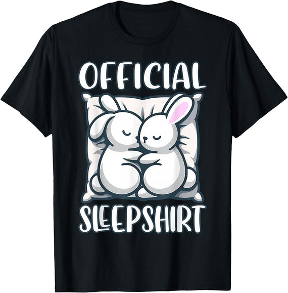 Sleep Rabbit, Official Sleepshirt, Nightshirt & Sleeping T-Shirt in Black