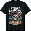 Pirate Grandma Halloween Costume Pirate Grandma Caribbean Captain Grandmother Pirate T-Shirt - Black