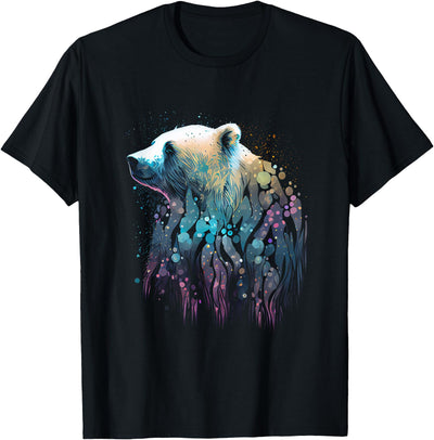 Colorful animal designs animal fans gift ideas Polar Bear Colorful Color Arctic Snow Polar Bear Bear Lover T-Shirt