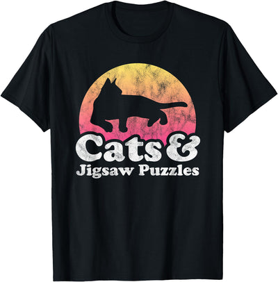 Cats and Jigsaw Puzzles Apparel Co Cats and Jigsaw Puzzles Cat and Jigsaw Puzzle T-Shirt