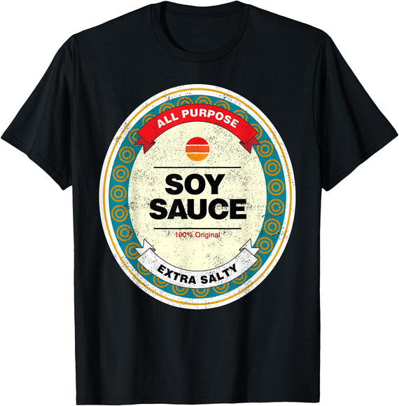 Asian Food and Condiments Group Halloween Costumes Soy Sauce Funny Halloween Costume T-Shirt - Black