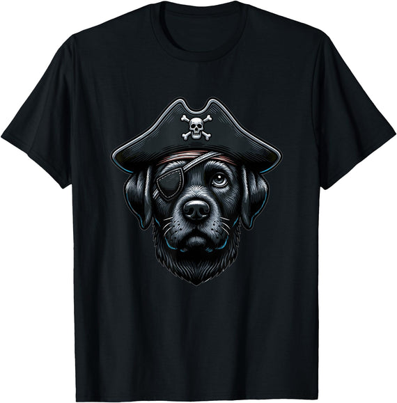 Black Labrador Pirate Halloween Costume for Kids Black Labrador Pirate Dog Halloween Party T-Shirt for Men Women Kids - Black