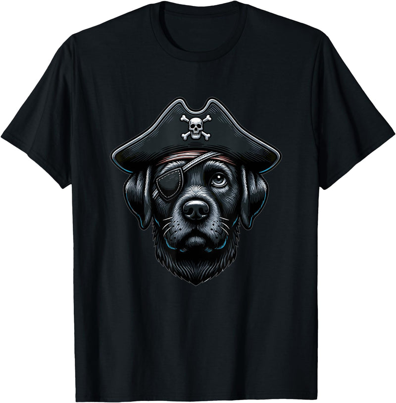 Black Labrador Pirate Halloween Costume for Kids Black Labrador Pirate Dog Halloween Party T-Shirt for Men Women Kids - Black