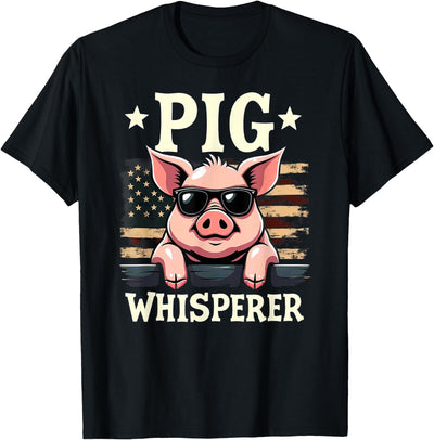 US Flag Hog Farmer Pig Whisperer T-Shirt