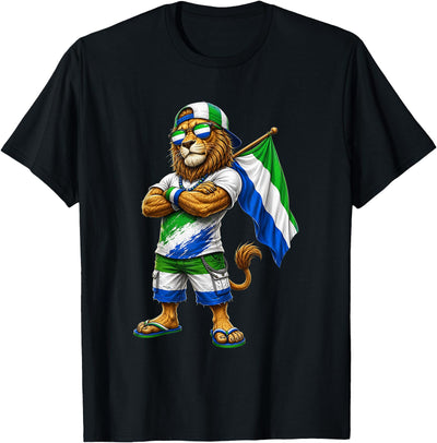 Sierra Leone National Pride Lion Flag T-Shirt