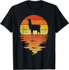 TrendyPull Silhouette Retro Vintage Style Gifts Llama shirt retro sunset 70s vintage Llama T-Shirt - Black