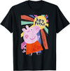 Peppa Pig Hey Peppa Colorful Sunshine Striking Pose Portrait T-Shirt - Black