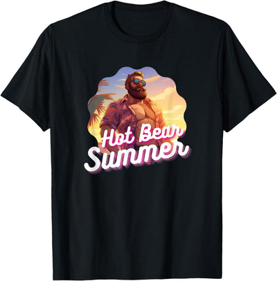 Hot Bear Summer - Bear & Cub Gay Pride LGBT Bear Gay Daddy T-Shirt