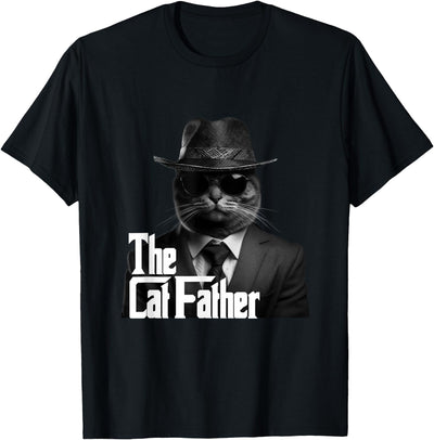 The Catfather Cat Owner Cat Dad Meow Funny Kitten The Catfather Fathersday Best Birthday Cat Dad Funny Gift T-Shirt