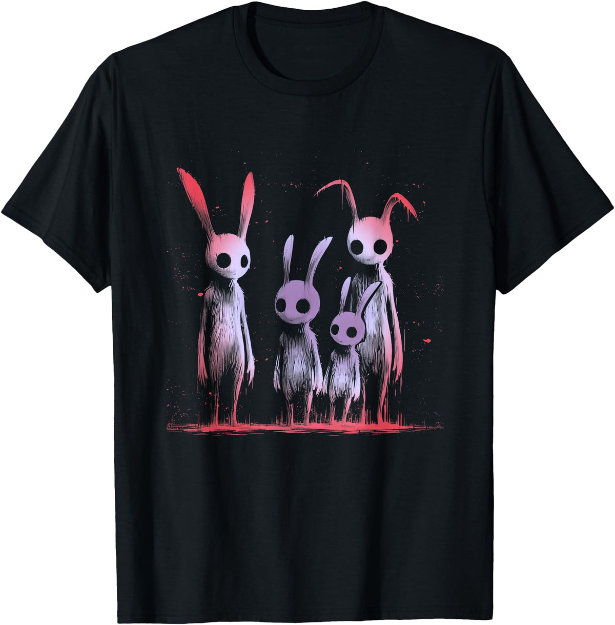 Dark Aesthetic Rabbit T-Shirt in Black