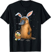Platypus Animal Easter Rabbit Eggs Bunny Ears Cute T-Shirt in Black