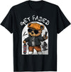 Black Barbershop African American Barber Designs Get Faded Hip Hop Teddy Bear Barber Streetwear Fade Haircut T-Shirt - Black