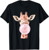 FunnyGiraffeCo. Cute Giraffe Bubble T-Shirt - Black