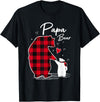 Family Bear Matching Christmas Buffalo Plaid Papa Bear Christmas Pajama Red Buffalo Plaid T-Shirt - Black