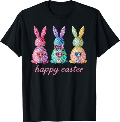 Sparkly Rhinestone Bunny Trio T-Shirt