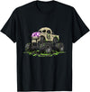 Funny Monster Truck Horror Gift Idea Skeleton Drip Monster Truck Skull Bones Creepy Halloween T-Shirt - Black