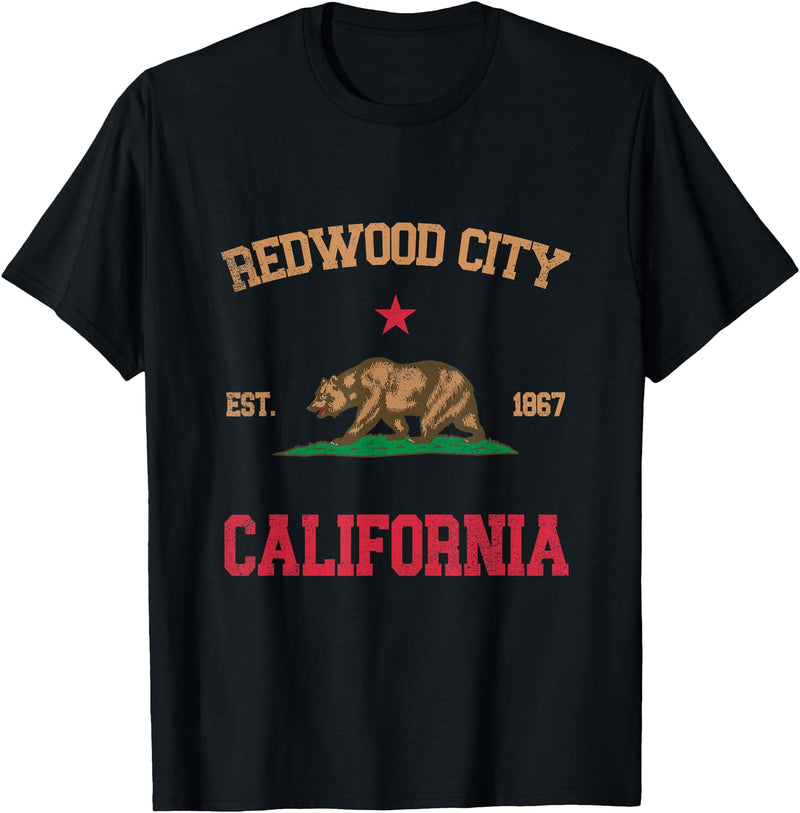 Redwood City California CA Designs Redwood City California T-Shirt - Black