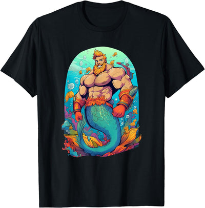 LGBTQ Transgender Gay Muscle Dad Bear Mermaid Gay Merman T-Shirt
