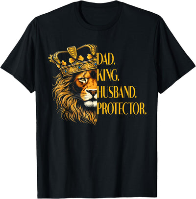 Dad king father protector husband Dad lion T-Shirt
