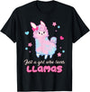 Just A Girl Who Loves Llamas BW Art Llama Girl Shirt Just A Girl Who Loves Llamas Cute T-Shirt - Black