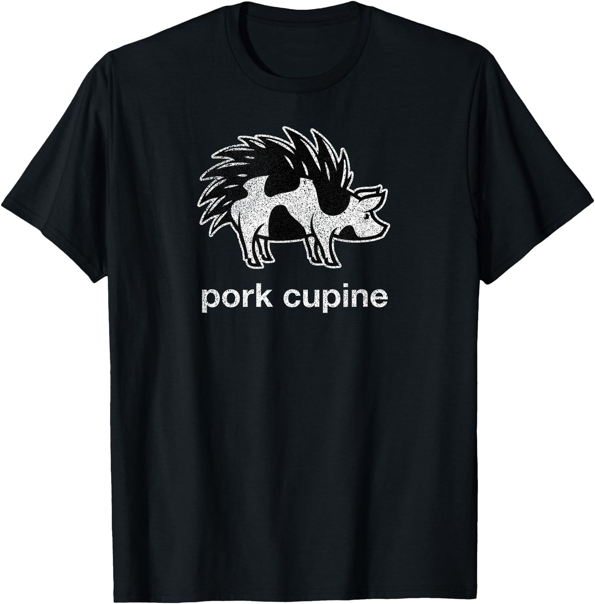 Pork Cupine Shirts Funny Pork-Cupine Shirt - Porcupine and Pig Tee T-Shirt - Black