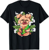 Weed Lover Gifts Funny Pot Smoker Gifts Pig Lover Pig Smoking Joint Holding Weed Bong Pig Marijuana T-Shirt - Black