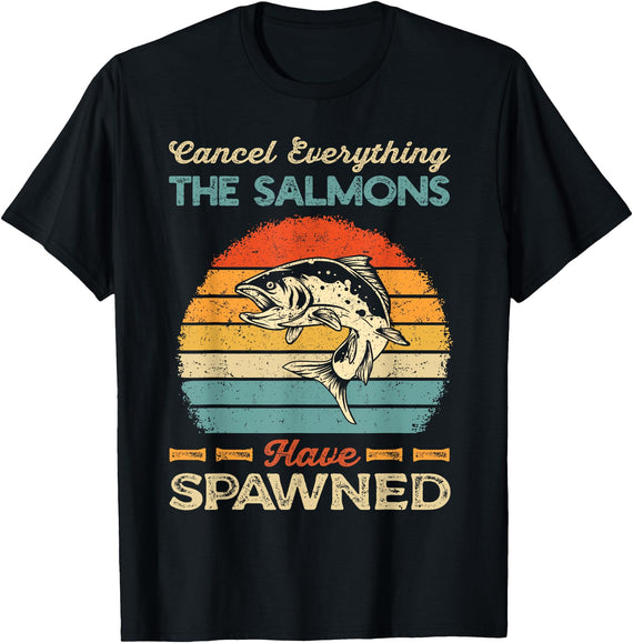 Cool Salmon Fishing Recreational Saltwater Apparel Fishing Salmon Spawning Angling Smolt Fish Salmonidae Hobby T-Shirt - Black