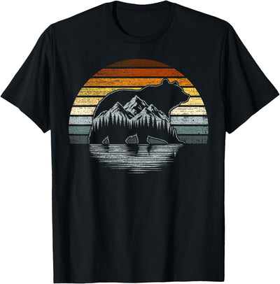 Bear Pride Retro Mountain Nature Gay Bear Flag T-Shirt