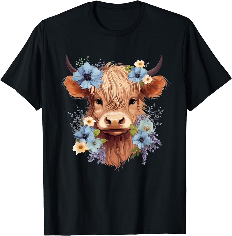Western Shirts for Girls Men, Highland Cow Gifts Cow, Scottish Highland Cow, Western Wear, Highland Cow T-Shirt, Small,