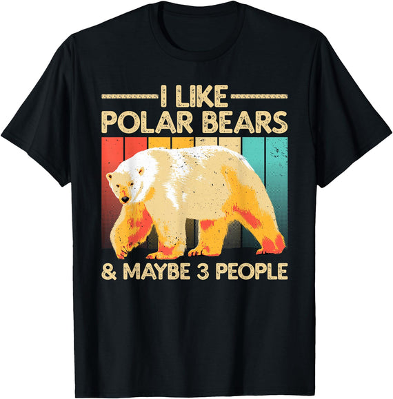 Polar Bear Gift Polar Bear Accessories & Stuff Cute Polar Bear Design For Men Women Kids Polar Bear Lover T-Shirt - Black