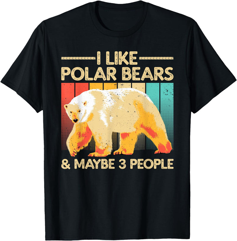 Polar Bear Gift Polar Bear Accessories & Stuff Cute Polar Bear Design For Men Women Kids Polar Bear Lover T-Shirt - Black