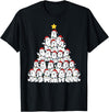 Christmas white bear Polar Bear Christmas Tree Lights T-Shirt - Black